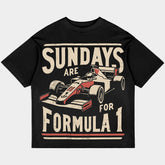 Sundays are for Formula 1 Oversized Black Tee